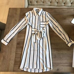 SHEIN Black and White striped shirt dress - NEW